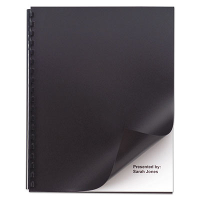 Opaque Plastic Presentation Covers for Binding Systems, Black, 11 x 8.5, Unpunched, 50/Pack