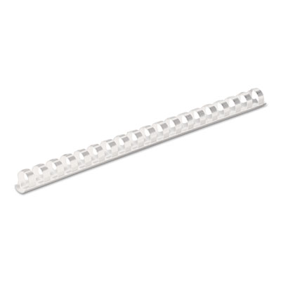 Plastic Comb Bindings, 1/2" Diameter, 90 Sheet Capacity, White, 100/Pack