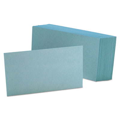 Unruled Index Cards, 3 x 5, Blue, 100/Pack