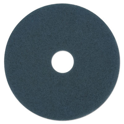 Scrubbing Floor Pads, 14" Diameter, Blue, 5/Carton