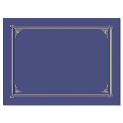 Certificate/Document Cover, 12.5 x 9.75, Metallic Blue, 6/Pack