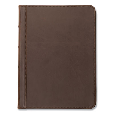 Vintage Hardback Zipper Portfolio, Vinyl, Dark Brown, 11 x 8.5