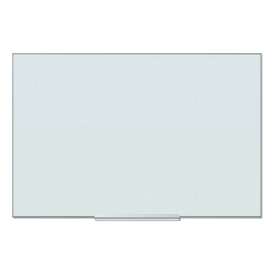 Floating Glass Ghost Grid Dry Erase Board, 35 x 23, White