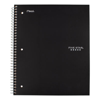 Wirebound Notebook with Two Pockets, 1-Subject, Medium/College Rule, Black Cover, (100) 11 x 8.5 Sheets