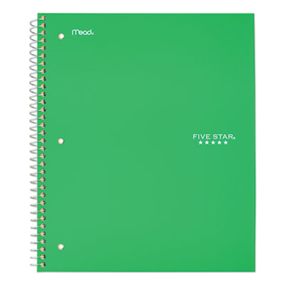 Wirebound Notebook with Two Pockets, 1-Subject, Medium/College Rule, Green Cover, (100) 11 x 8.5 Sheets