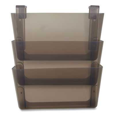 Unbreakable Plastic Wall File, 3 Sections, Letter Size, 13" x 3.74" x 15.03", Smoke
