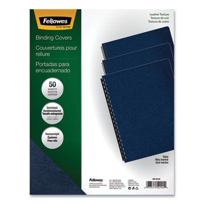 Executive Leather-Like Presentation Cover, Navy, 11.25 x 8.75, Unpunched, 50/Pack