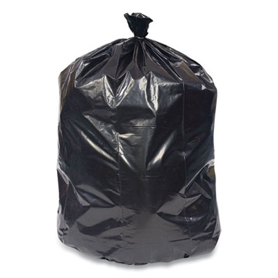 High-Density Can Liners, 33 gal, 22 mic, 33" x 40", Black, 25 Bags/Roll, 8 Rolls/Carton