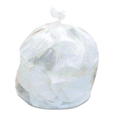 High-Density Can Liners, 45 gal, 12 mic, 40" x 48", Natural, 25 Bags/Roll, 10 Rolls/Carton