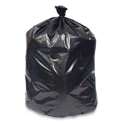 Linear Low-Density Can Liners, 45 gal, 1.5 mil, 40" x 48", Black, 50/Carton