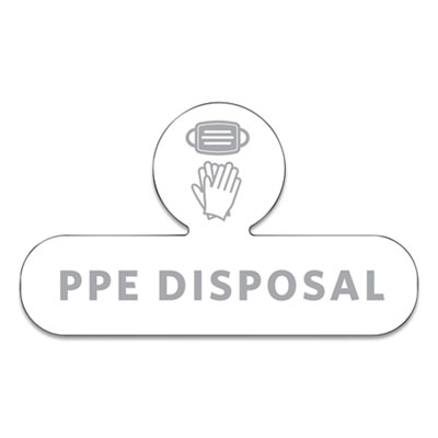 Medical Decal, PPE DISPOSAL, 9.5 x 5.6, White