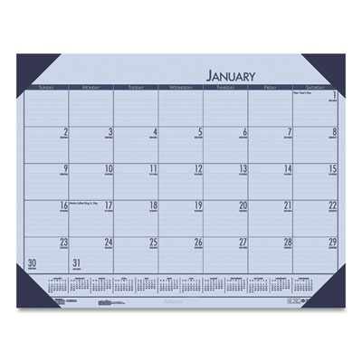 EcoTones Recycled Monthly Desk Pad Calendar, 22 x 17, Sunset Orchid Sheets, Cordovan Corners, 12-Month (Jan to Dec): 2024