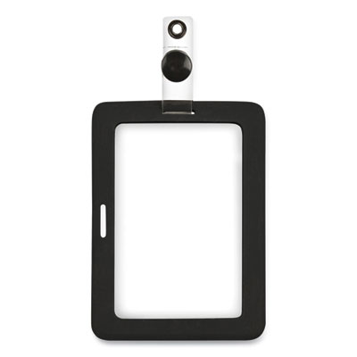 MyID Badge Holder, Vertical/Horizontal, 3 5/8 x 2 1/4, Black, 1/ea