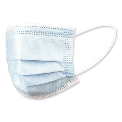 Three-Ply General Use Face Mask, Blue, 50/Box, 40 Boxes/Carton
