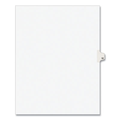 Preprinted Legal Exhibit Side Tab Index Dividers, Avery Style, 10-Tab, 12, 11 x 8.5, White, 25/Pack