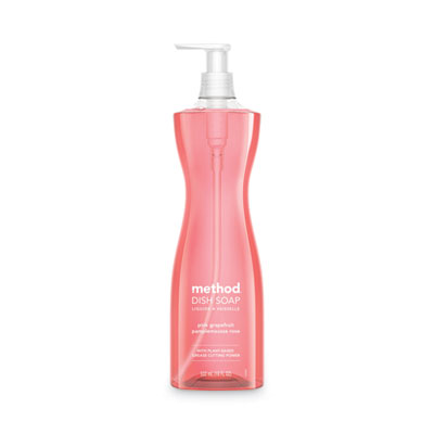 Dish Soap Pump, Hour-Glass Bottle Shape, Pink Grapefruit Scent, 18 oz Pump Bottle, 6/Carton