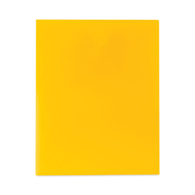 Two-Pocket Heavyweight Poly Portfolio Folder, 11 x 8.5, Yellow, 25/Box