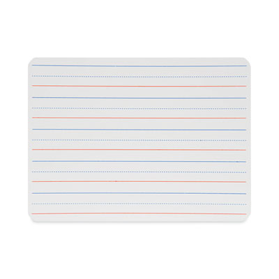 Magnetic Two-Sided Red and Blue Ruled Dry Erase Board, 12 x 9, Ruled White Front/Unruled White Back, 12/Pack