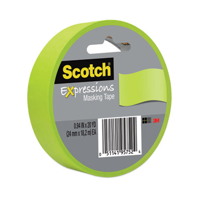 Expressions Masking Tape, 3" Core, 0.94" x 20 yds, Lemon Lime