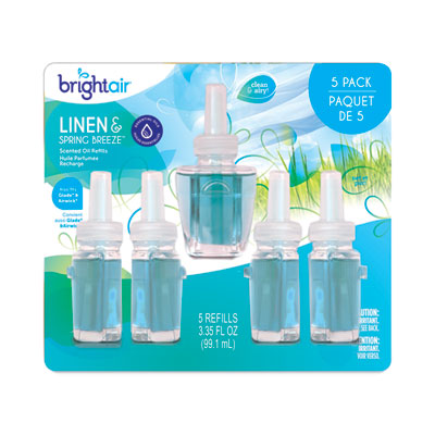 Electric Scented Oil Air Freshener Refill, Linen and Spring Breeze, 0.67 oz Bottle, 5/Pack, 6 Pack/Carton
