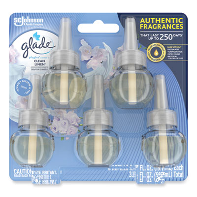Plugins Scented Oil Refill, Clean Linen, 0.67 oz, 5/Pack