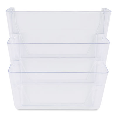 Wall Files, 3 Sections, Letter Size, 13" x 4" x 14", Clear, 3/Set