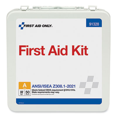 ANSI 2021 Type III First Aid Kit for 50 People, 184 Pieces, Metal Case