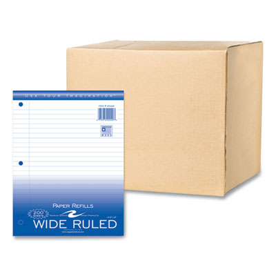 Loose Leaf Paper, 8 x 10.5, 3-Hole Punched, Wide Rule, White, 200 Sheets/Pack, 24 Packs/Carton , Ships in 4-6 Business Days