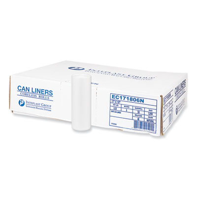 High-Density Commercial Can Liners, 4 gal, 6 mic, 17" x 18", Clear, 50 Bags/Roll, 40 Rolls/Carton