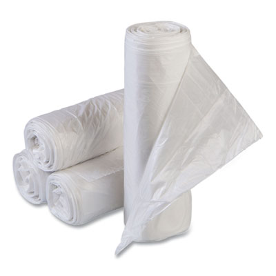 Low-Density Commercial Can Liners, 60 gal, 1.15 mil, 38" x 58", Clear, 20 Bags/Roll, 5 Rolls/Carton
