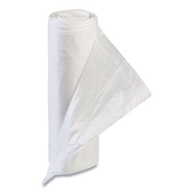 High-Density Commercial Can Liners Value Pack, 55 gal, 11 mic, 36" x 58", Clear, 25 Bags/Roll, 8 Rolls/Carton