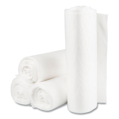 High-Density Commercial Can Liners Value Pack, 60 gal, 14 mic, 38" x 58", Clear, 25 Bags/Roll, 8 Rolls/Carton